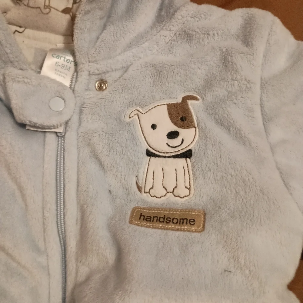 Carter's Baby Boy Fleece Blue Bunting Winter Zip-Up Snow Suit